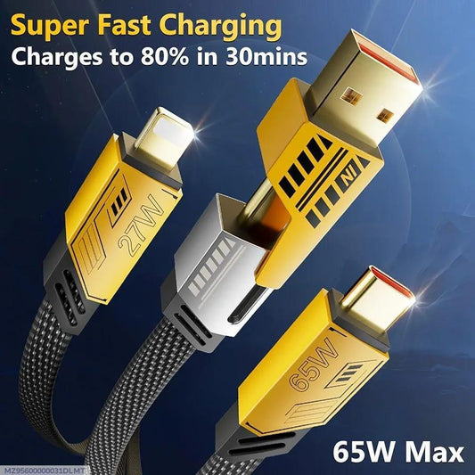 4 in 1 Charging Cable 65 Watts / Multicolor Magic For Your Devices